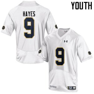 Notre Dame Fighting Irish Youth Daelin Hayes #9 White Under Armour Authentic Stitched College NCAA Football Jersey MCB3599RD